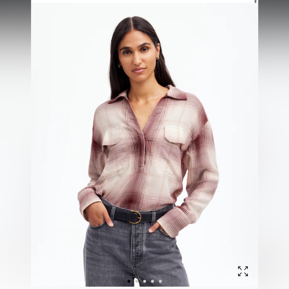 Madewell popover shirt in plaid